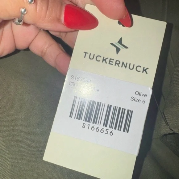 NWT Tuckernuck Olive Green Button Front A-Line Midi/Maxi Skirt Size 6 Pockets - Picture 4 of 6